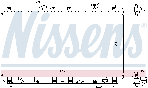 Radiator, engine cooling - 646991 NISSENS