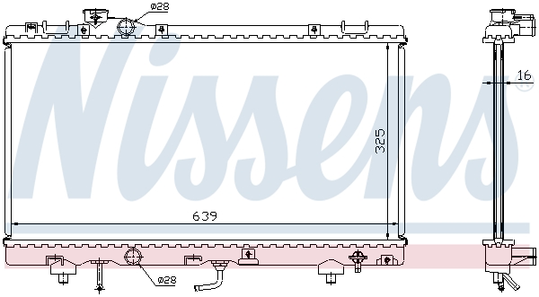 Radiator, engine cooling - 647041 NISSENS