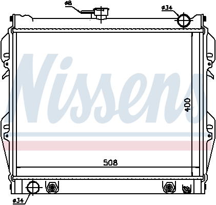Radiator, engine cooling - 64728 NISSENS