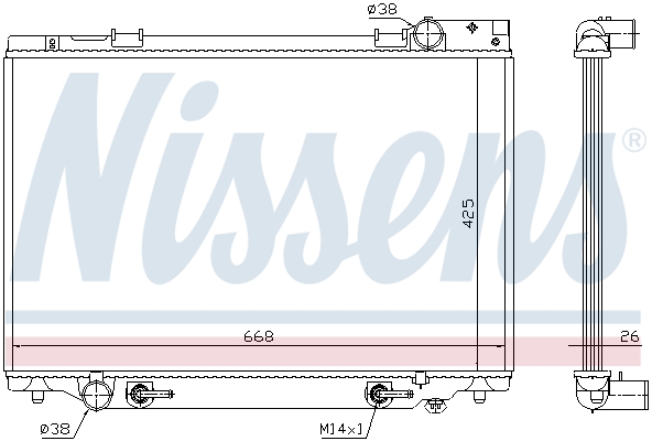 Radiator, engine cooling - 647451 NISSENS