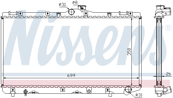 Radiator, engine cooling - 64746A NISSENS