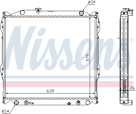Radiator, engine cooling - 647551 NISSENS