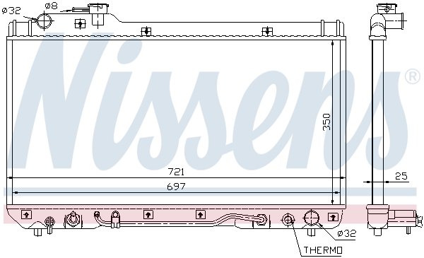 Radiator, engine cooling - 64761 NISSENS