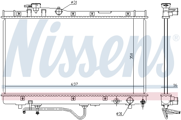 Radiator, engine cooling - 647771 NISSENS