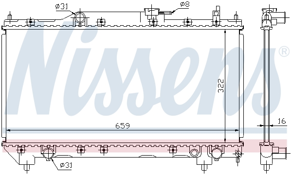 Radiator, engine cooling - 64781A NISSENS