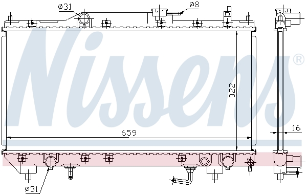Radiator, engine cooling - 64782A NISSENS