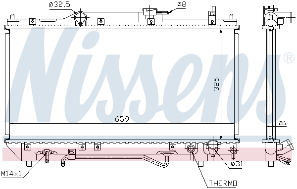 Radiator, engine cooling - 64784A NISSENS