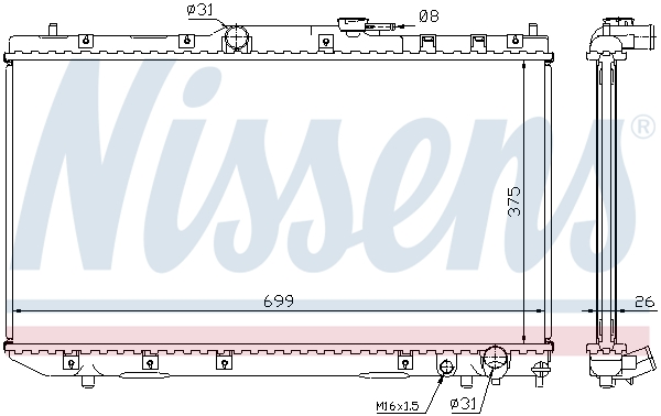 Radiator, engine cooling - 64785A NISSENS