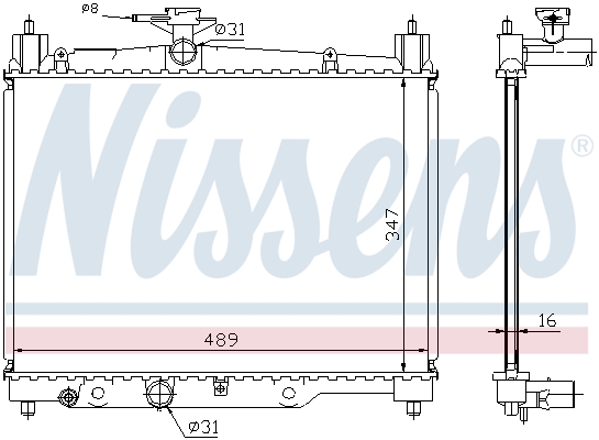 Radiator, engine cooling - 64789A NISSENS