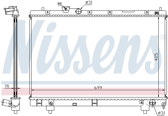 Radiator, engine cooling - 64795A NISSENS
