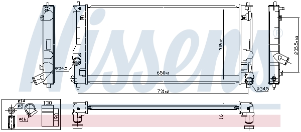 Radiator, engine cooling - 64822 NISSENS