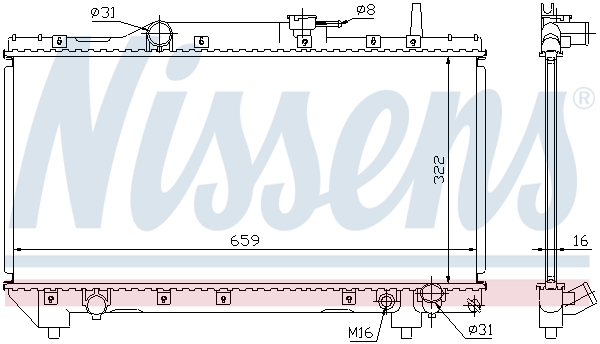 Radiator, engine cooling - 64837A NISSENS