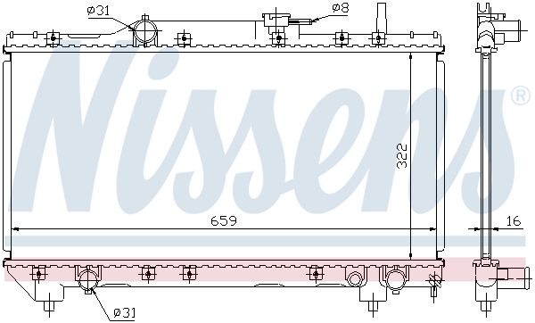 Radiator, engine cooling - 64838A NISSENS