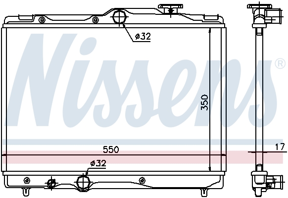 Radiator, engine cooling - 64839 NISSENS