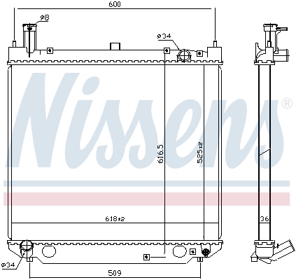 Radiator, engine cooling - 64858A NISSENS