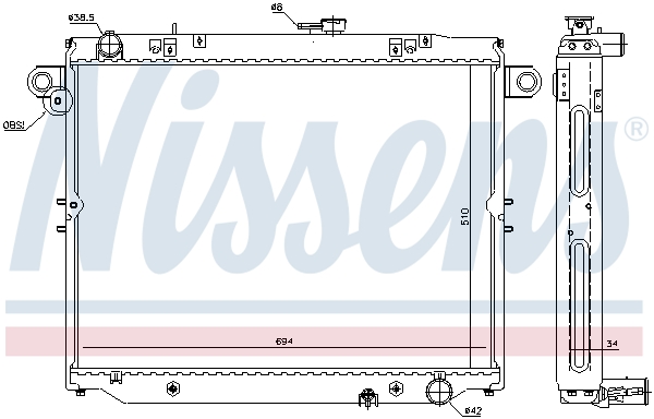 Radiator, engine cooling - 64881 NISSENS