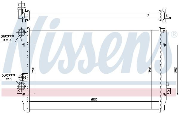 Radiator, engine cooling - 65012 NISSENS