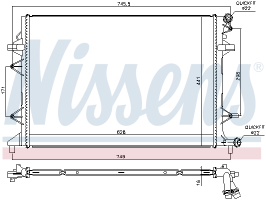 Low Temperature Cooler, intercooler - 65017 NISSENS