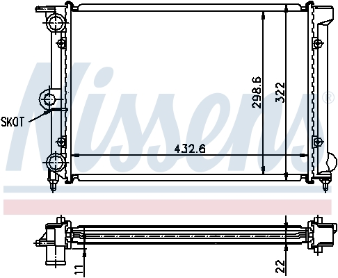 Radiator, engine cooling - 651631 NISSENS