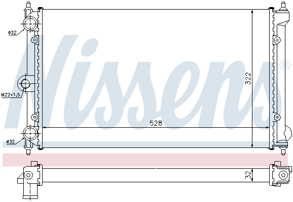 Radiator, engine cooling - 651731 NISSENS