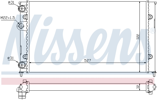 Radiator, engine cooling - 651871 NISSENS