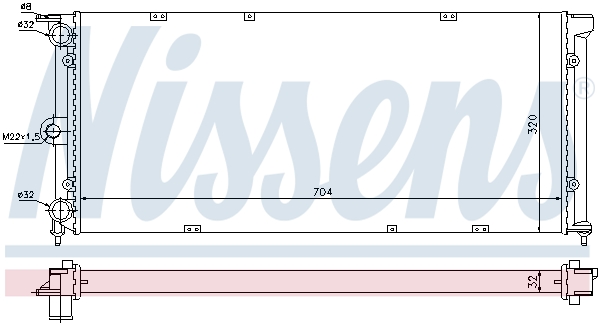 Radiator, engine cooling - 651911 NISSENS