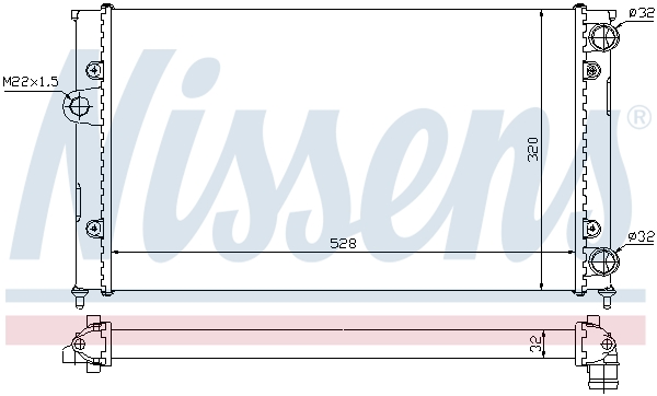 Radiator, engine cooling - 651941 NISSENS