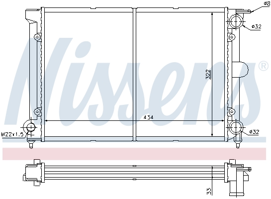 Radiator, engine cooling - 65195 NISSENS