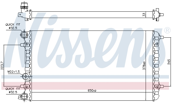 Radiator, engine cooling - 65228 NISSENS