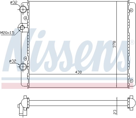 Radiator, engine cooling - 652341 NISSENS