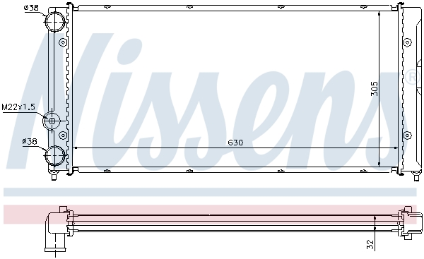 Radiator, engine cooling - 65236 NISSENS