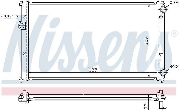 Radiator, engine cooling - 652441 NISSENS