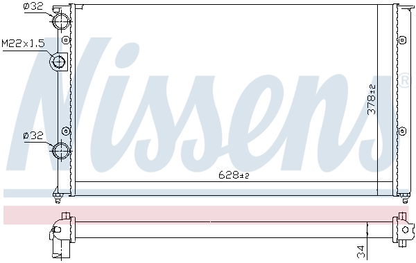 Radiator, engine cooling - 652451 NISSENS