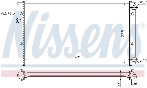 Radiator, engine cooling - 652471 NISSENS