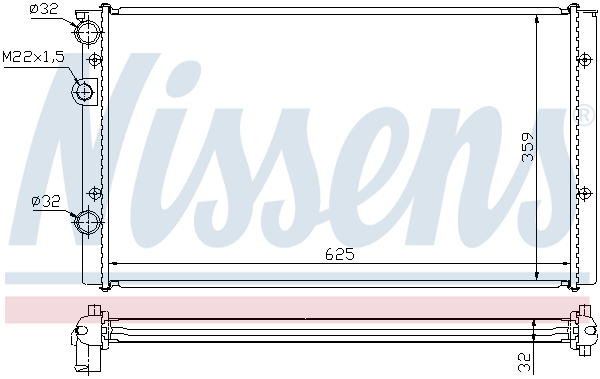 Radiator, engine cooling - 65248 NISSENS