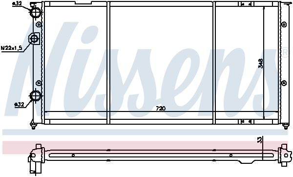 Radiator, engine cooling - 652491 NISSENS
