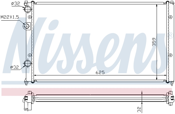 Radiator, engine cooling - 652551 NISSENS