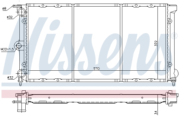 Radiator, engine cooling - 652611 NISSENS