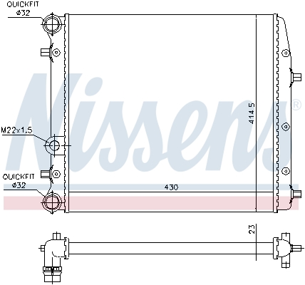 Radiator, engine cooling - 652691 NISSENS