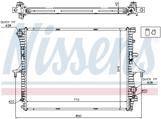Radiator, engine cooling - 65275A NISSENS