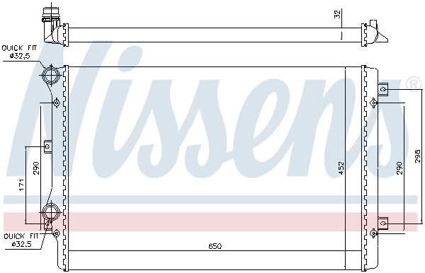 Radiator, engine cooling - 65279A NISSENS