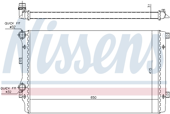 Radiator, engine cooling - 65280A NISSENS