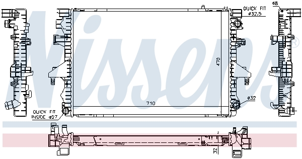 Radiator, engine cooling - 65283A NISSENS