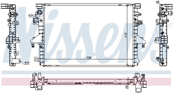 Radiator, engine cooling - 65285 NISSENS