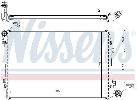 Radiator, engine cooling - 65291A NISSENS