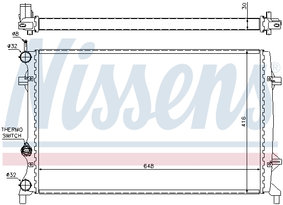 Radiator, engine cooling - 65296 NISSENS