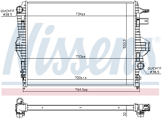 Radiator, engine cooling - 65297 NISSENS