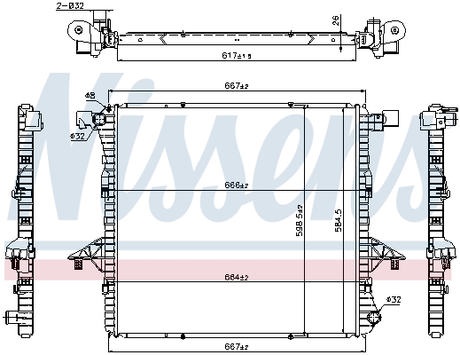 Radiator, engine cooling - 65298 NISSENS