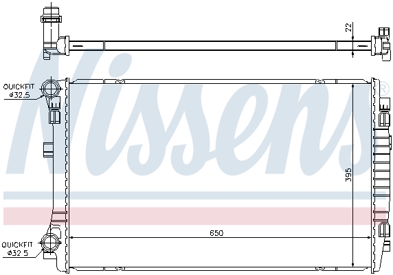 Radiator, engine cooling - 65303 NISSENS