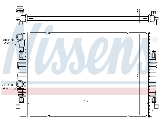 Radiator, engine cooling - 65304 NISSENS